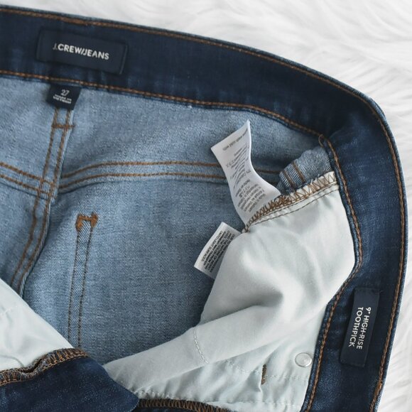 J. Crew 9” Toothpick Skinny Jeans Dark Wash Size 27 - Picture 5 of 8